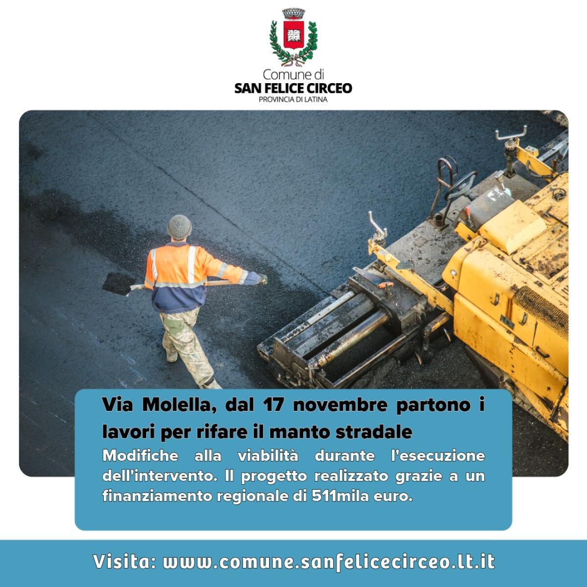 San Felice Circeo, da lunedì al via i lavori per rifare completamente il manto stradale in via Molella. - 