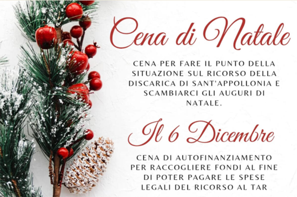 Aprilia, ricorso al Tar per la discarica di Sant’Apollonia. Il 6 Dicembre una cena di Natale di auto-finaziamento. - 