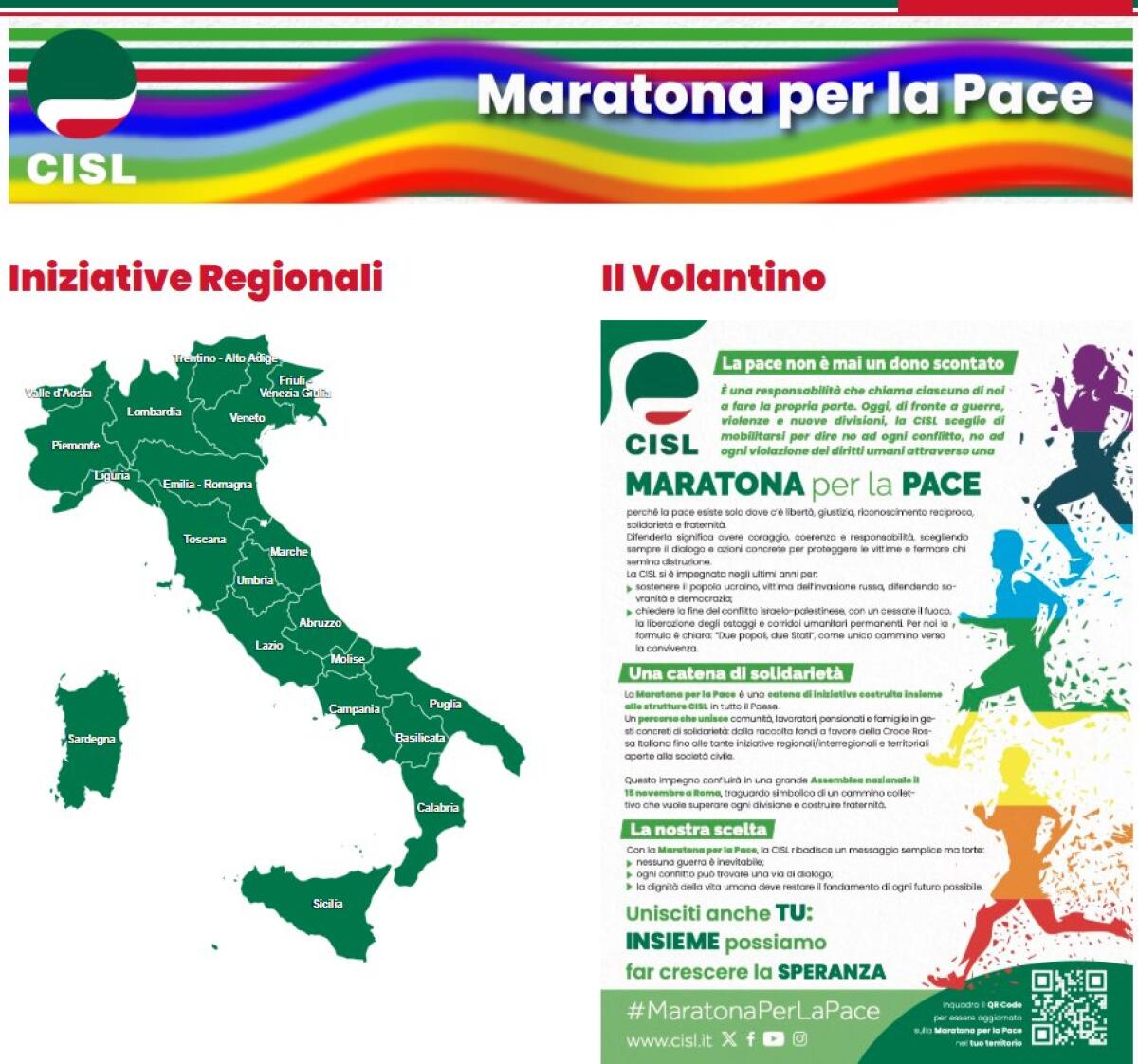 La Cisl di Latina corre per la pace: partenza da Via del Lido e arrivo a Capo Portiere. - 
