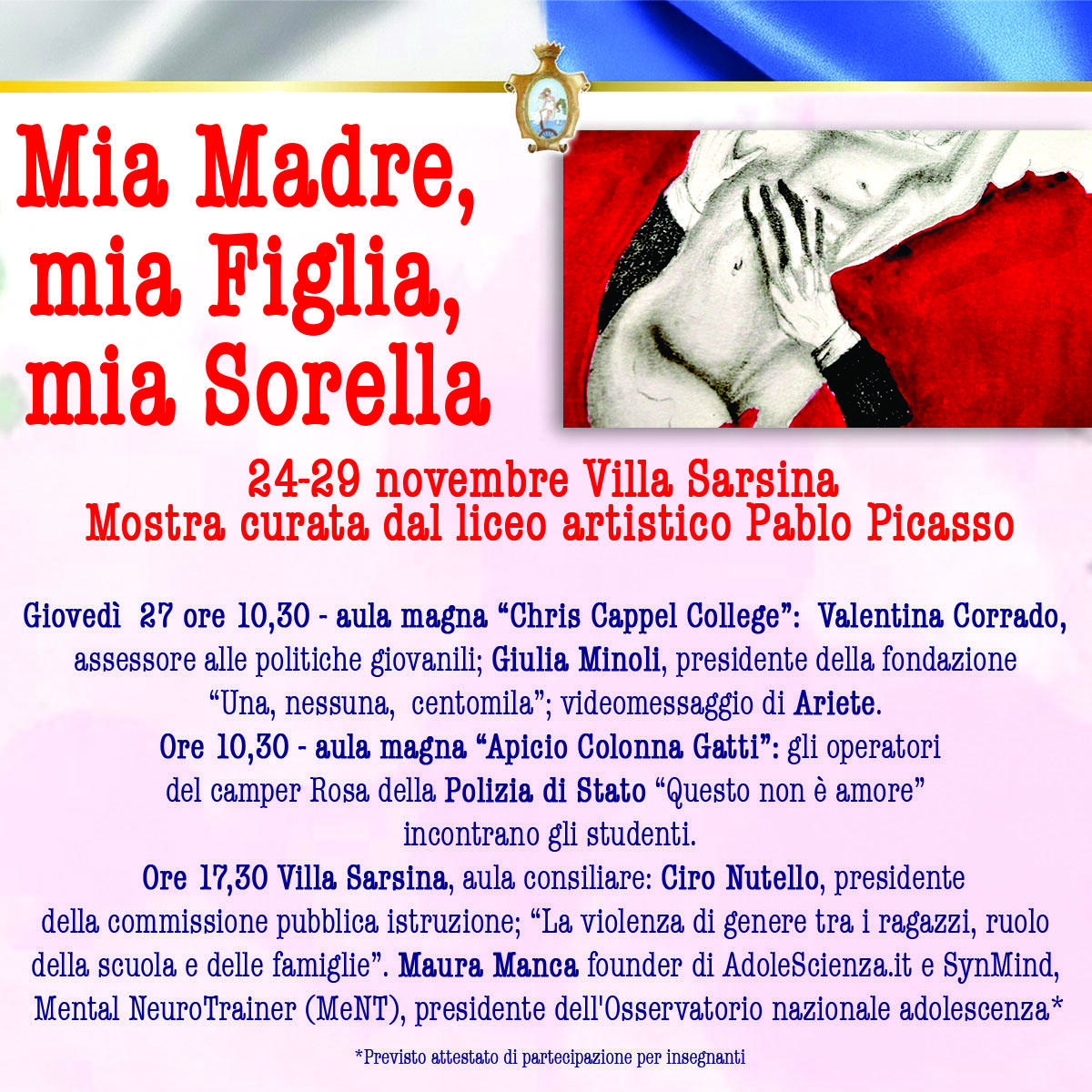 “Mia madre, mia figlia, mia sorella”: ad Anzio tre appuntamenti sul tema della violenza sulle donne. - 