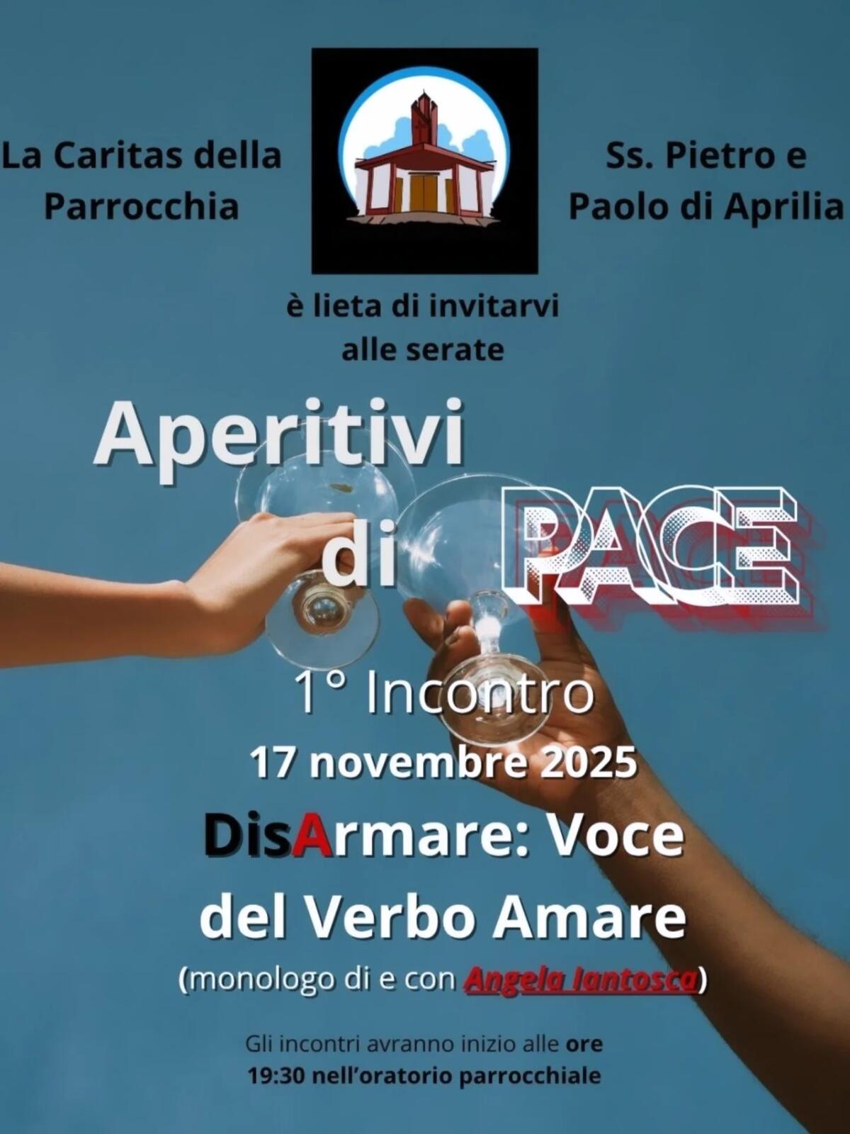 Aprilia - Aperitivi di Pace, stasera il monologo di Angela Iantosca - 