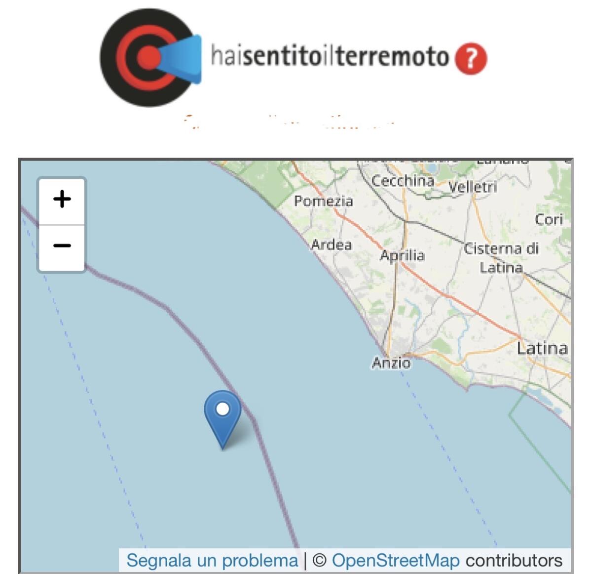 Terremoto ad Anzio, magnitudo 3.3 - 