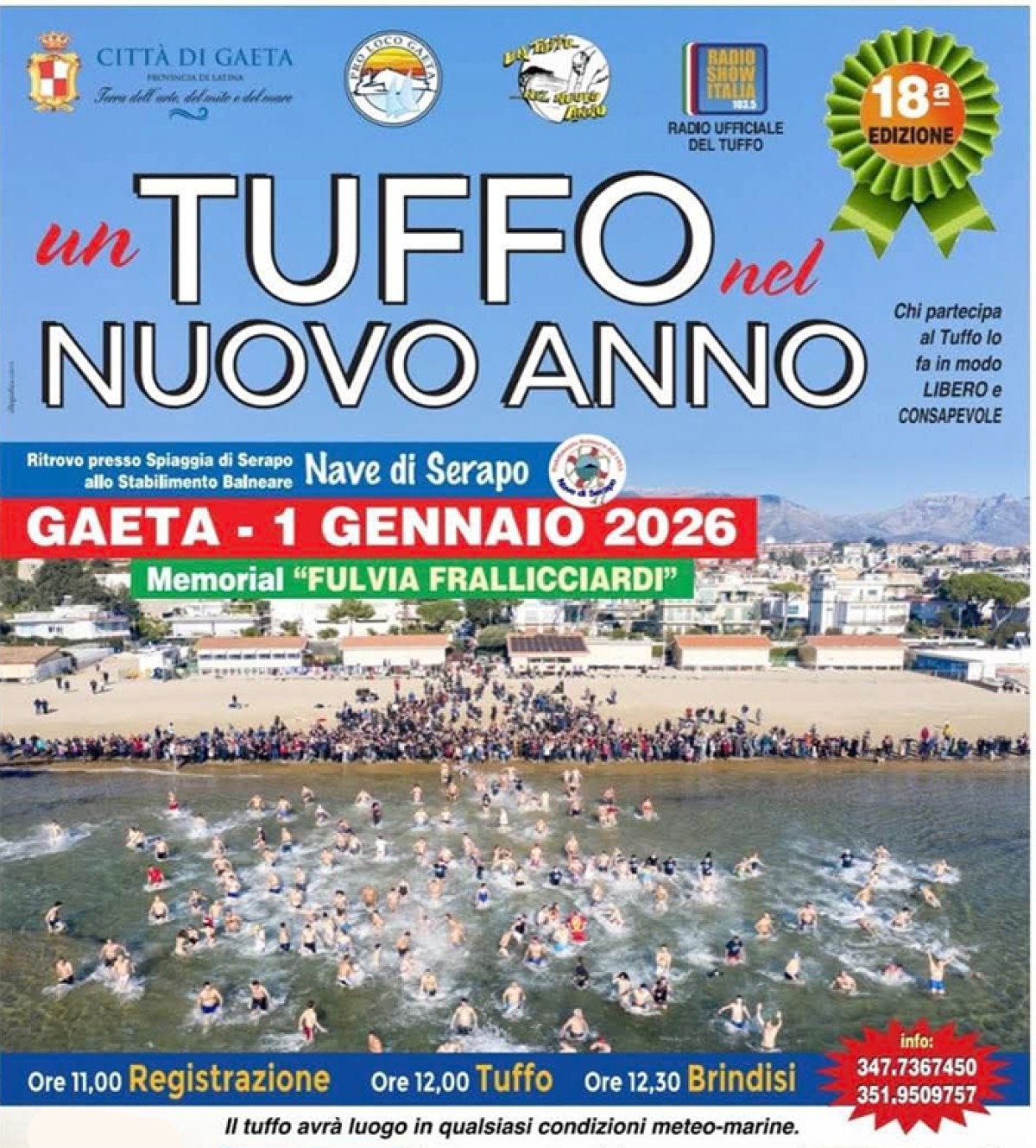 A Gaeta la 19esima edizione del bagno di Capodanno. - 