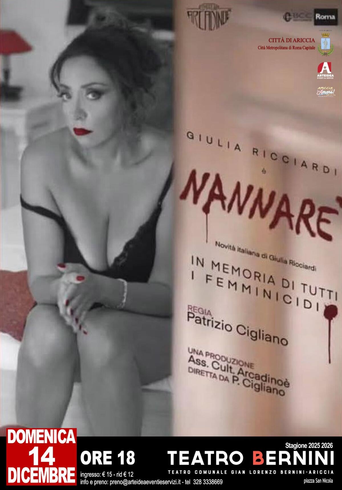 Al Teatro Bernini di Ariccia “Nannarè”, un omaggio alle vittime di femminicidio. - 