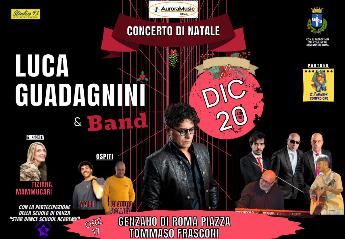 Concerto di Natale a Genzano, in piazza Luca Guadagnini e la sua band - 