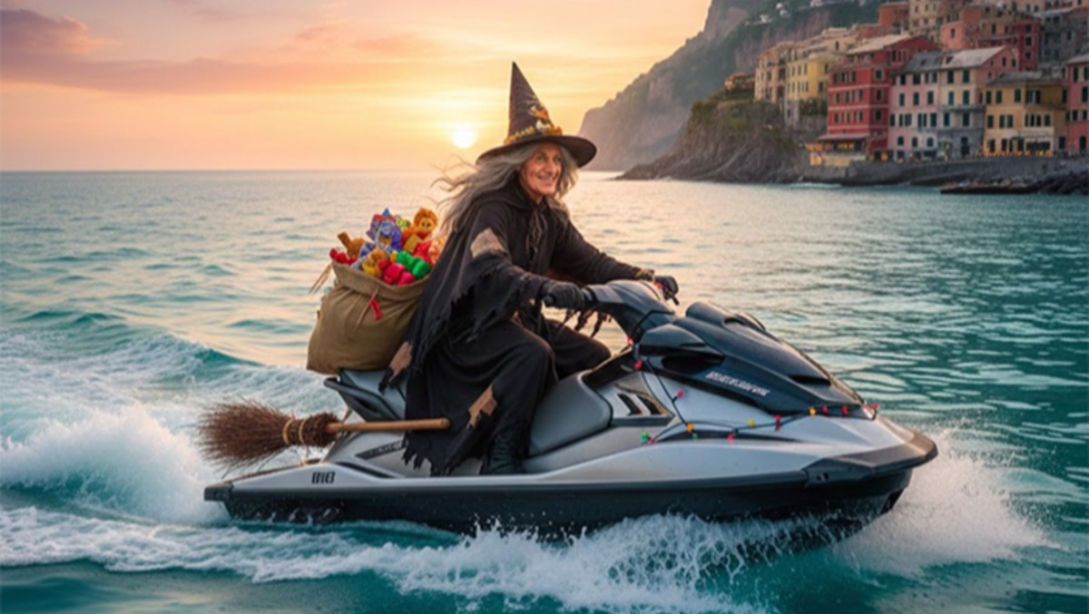 La Befana ad Anzio arriva in moto d’acqua. - 