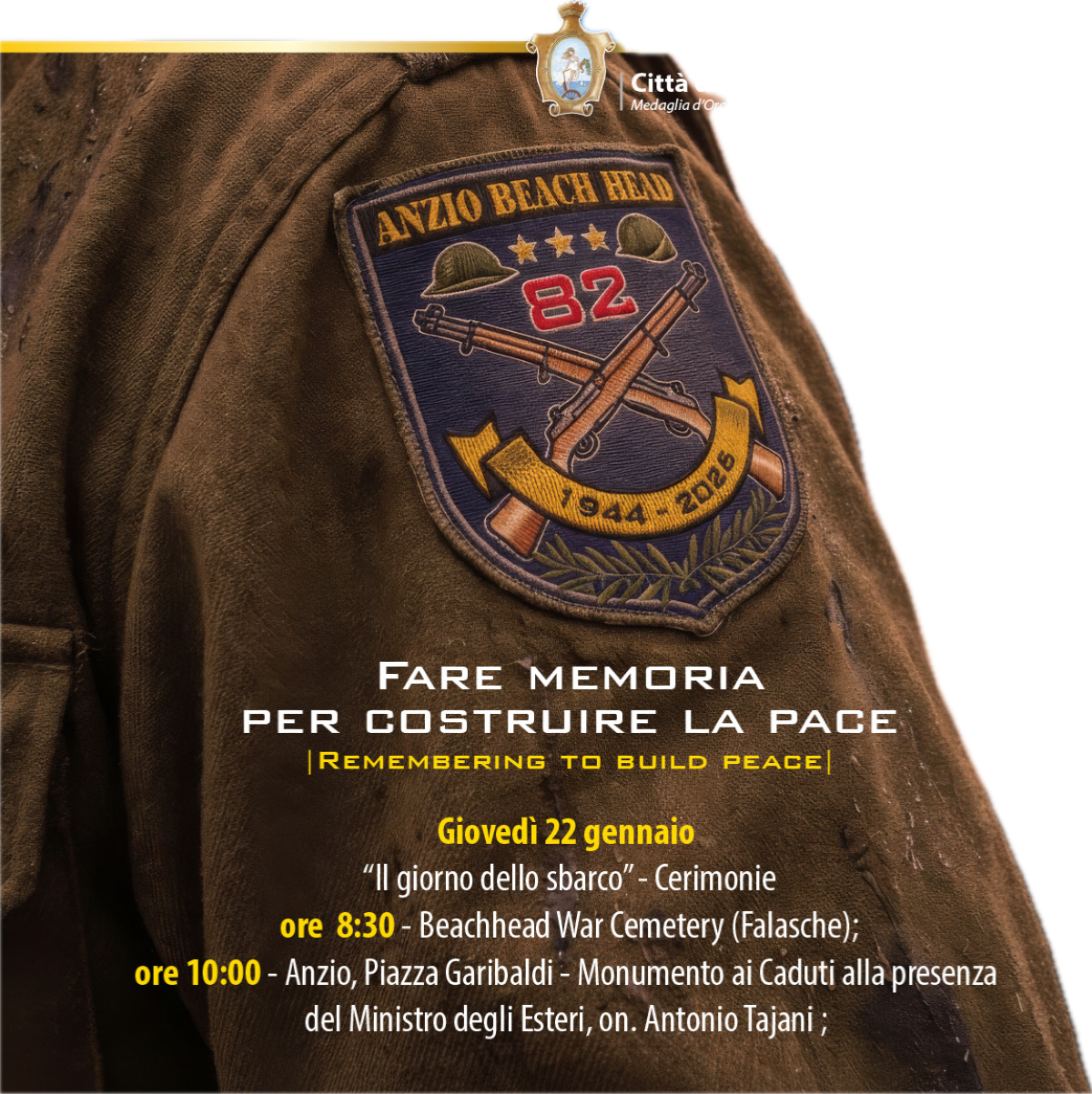 Sbarco ad Anzio, il 22 gennaio prevista la presenza del ministro Tajani - 
