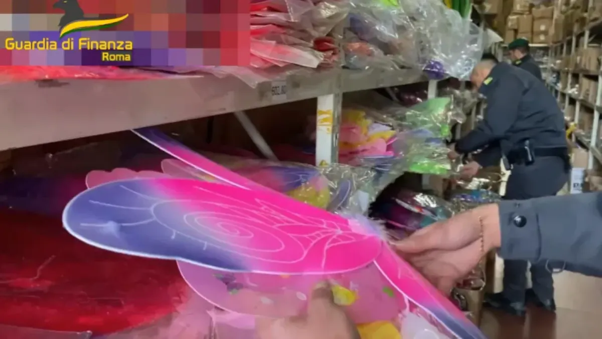Sequestrati dalla Finanza di Roma oltre un milione di articoli e addobbi di Carnevale non sicuri.  - 