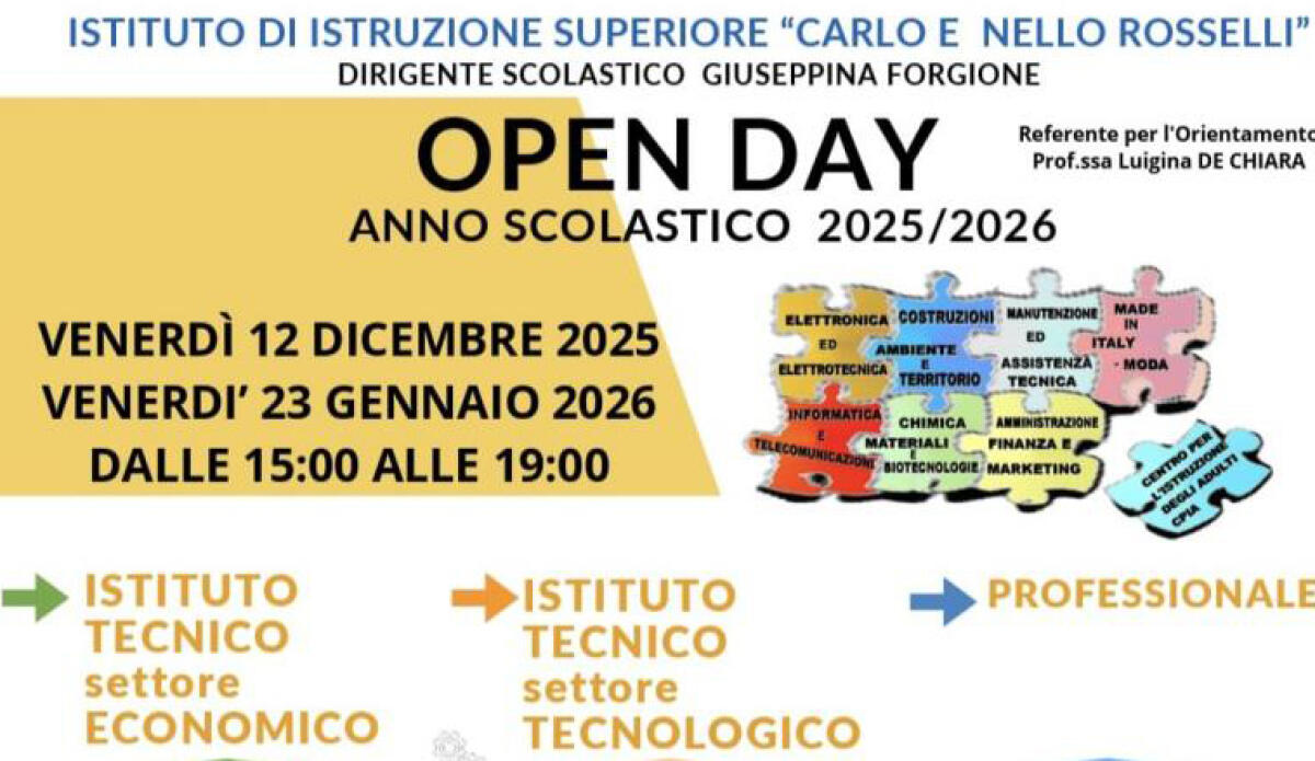 Open Day all’Istituto “Carlo e Nello Rosselli” di Aprilia - 