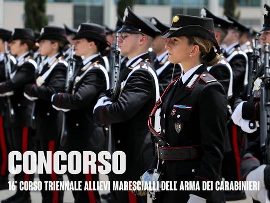 Al via il 16° concorso per il reclutamento di 898 allievi Marescialli dell’Arma dei Carabinieri. - 