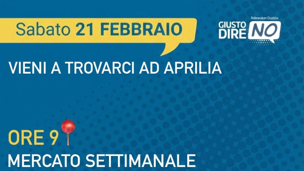 "Giusto dire NO", gazebo ad Aprilia in vista del Referendum - 