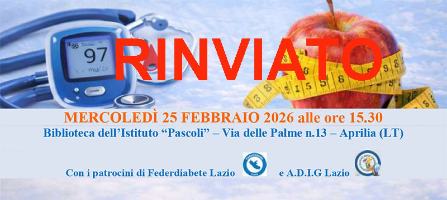 Aprilia, annullato l’incontro sulla prevenzione dell’obesità e del diabete all’Istituto “Pascoli”. - 