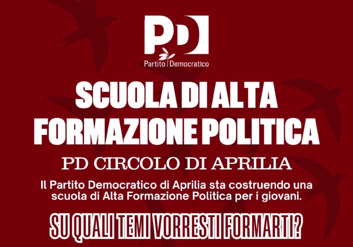 Aprilia, scuola di alta formazione politica: il Partito Democratico lancia un percorso rivolto agli under 35.  - 