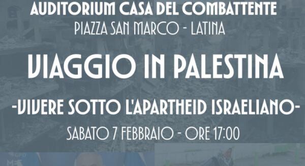 “Viaggio in Palestina”, l'incontro a Latina