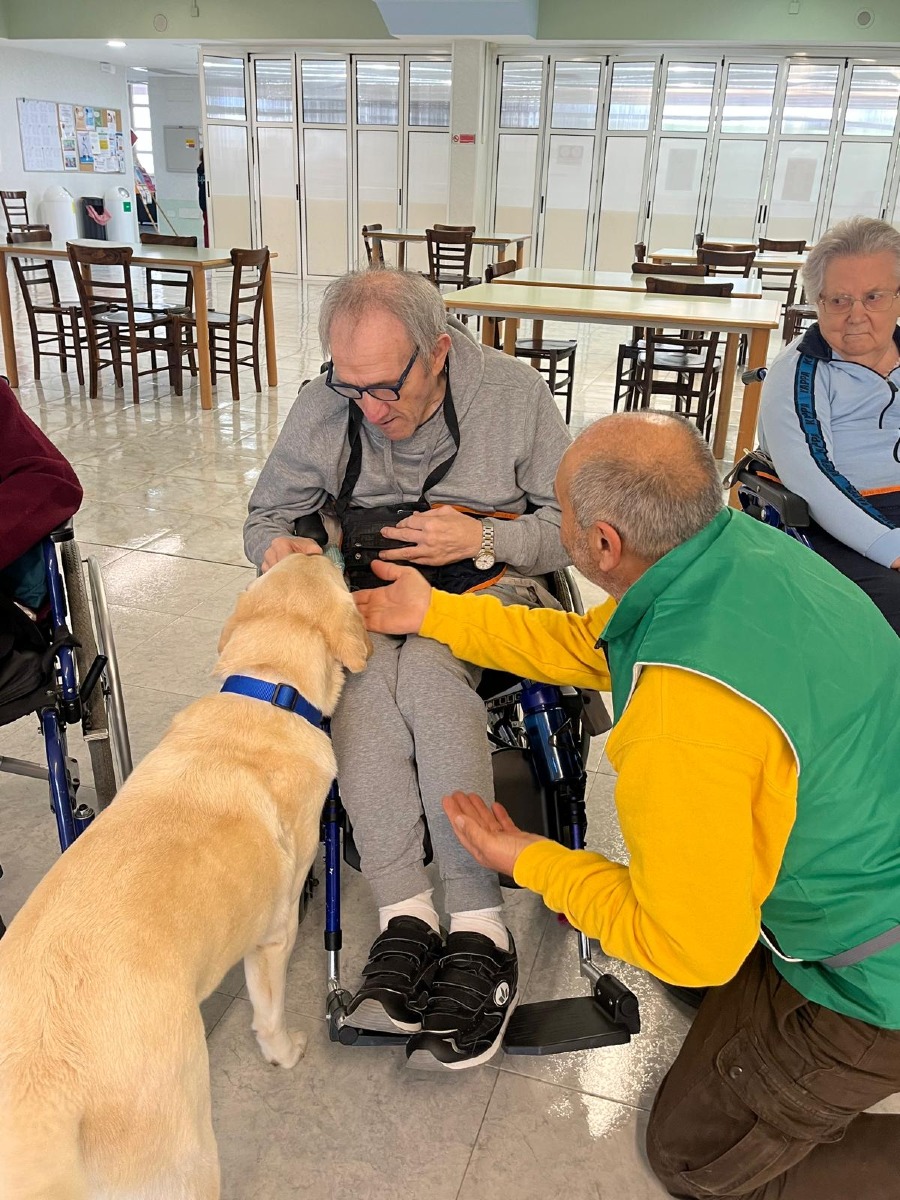 Pet therapy con l'associazione di Aprilia "Le Carezze di Riccardo"