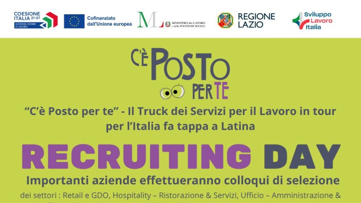 "C’è Posto per Te”, il tour di Sviluppo Lavoro fa tappa a Latina - 