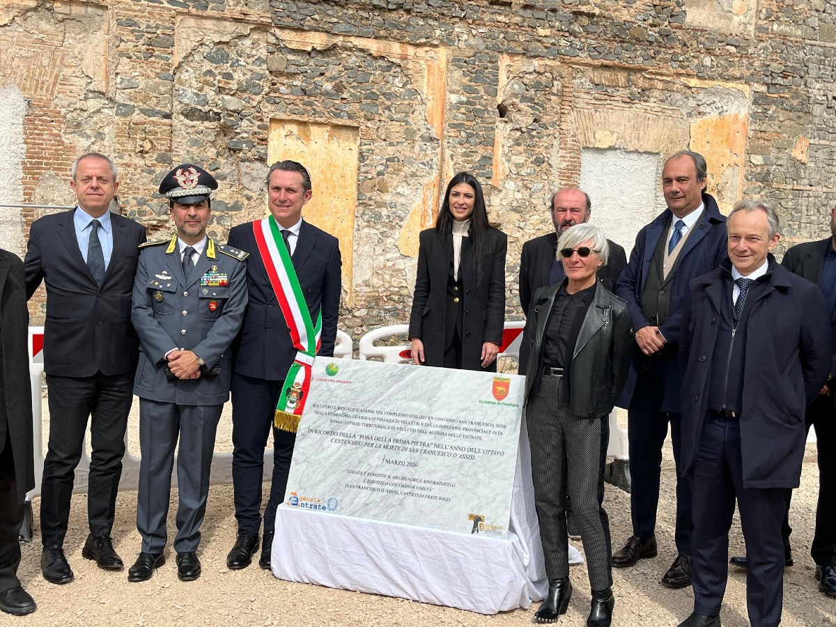 Velletri, la posa della prima pietra per la riqualificazione dell’ex convento di San Francesco