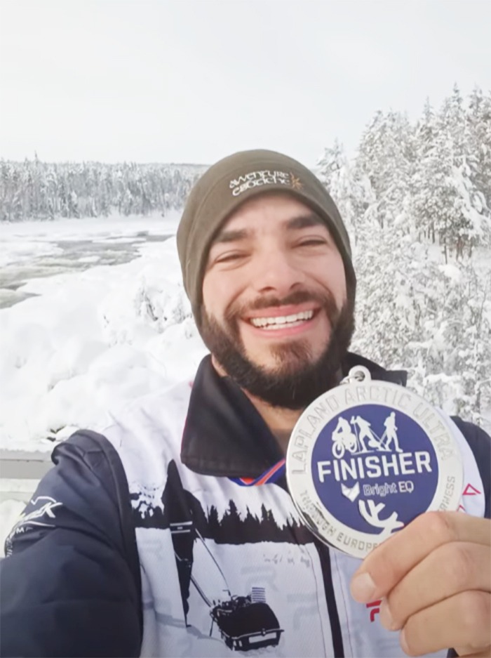 Giulio Pacchioni di Aprilia all’ultra-maratona artica della Lapponia.