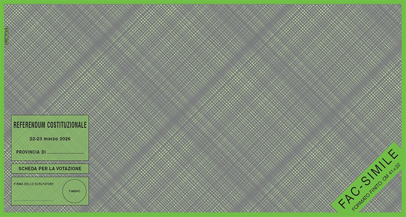 Referendum Costituzionale -il fac simile della scheda che verrà consegnata agli elettori