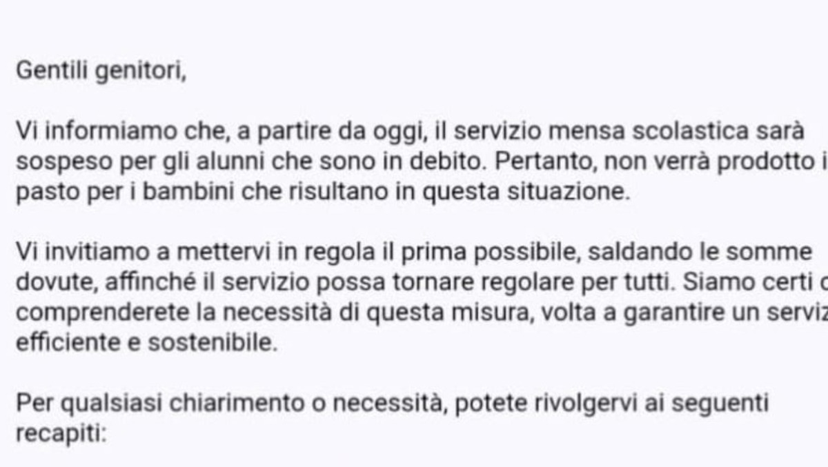 Mensa scolastica, stop ai morosi. Il caso in Commissione Trasparenza - 