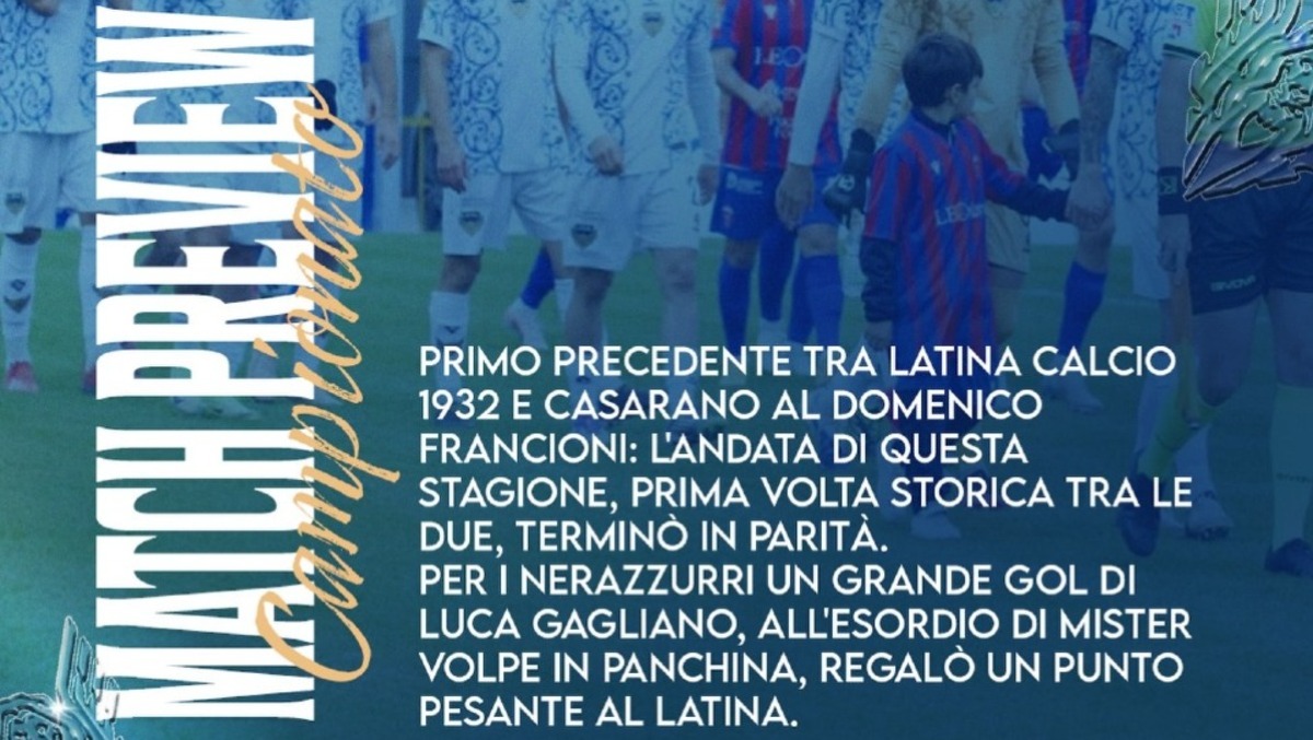Calcio di serie C: il Latina torna al “Francioni” e affronta Casarano. - 