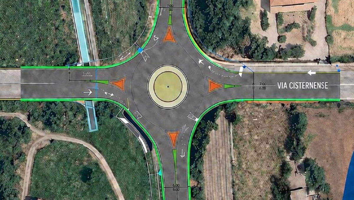 Al via i lavori della nuova maxi rotatoria da 560mila euro tra via Cisternense e via Astura. - 