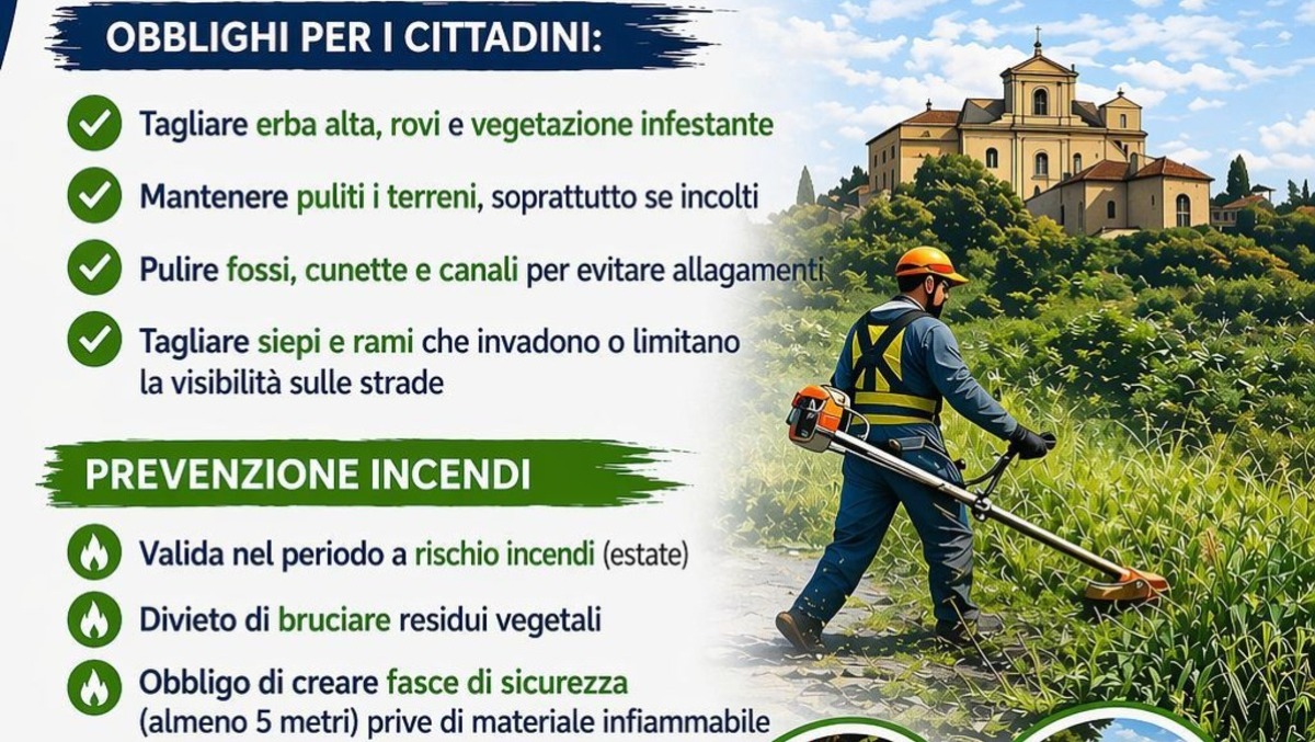 Lanuvio, l'appello del Comune: "Tagli erba e manutenzione terreni fondamentali" - 