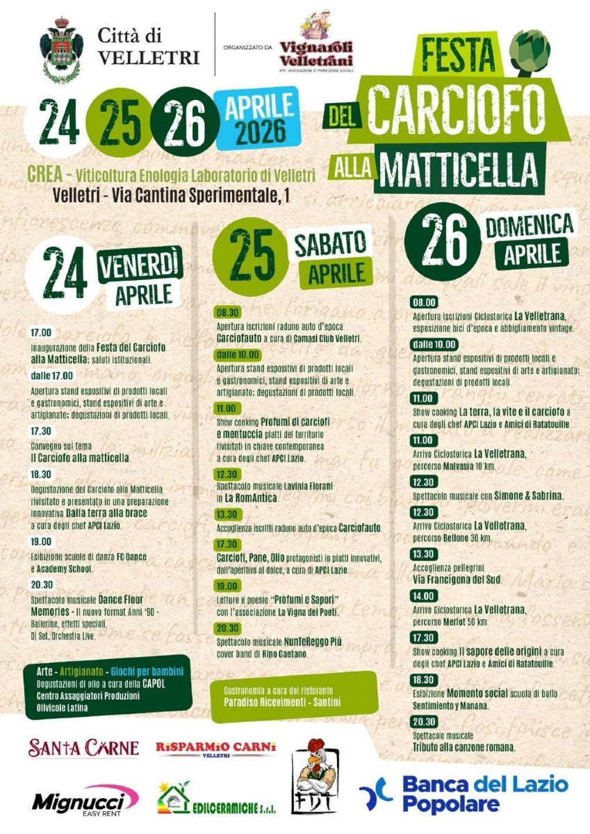 Carciofo Velletri 2026