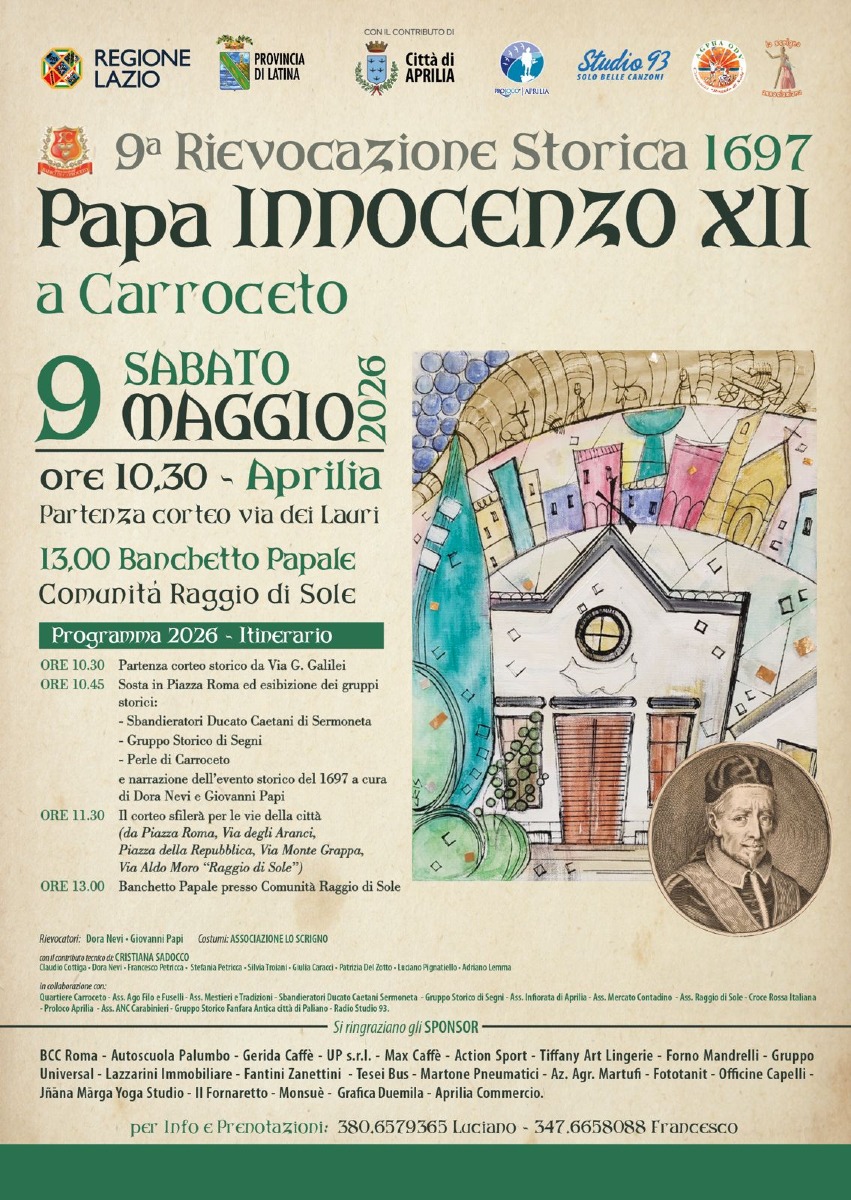 Aprilia rievocazione storica di Papa Innocenzo XII - locandina