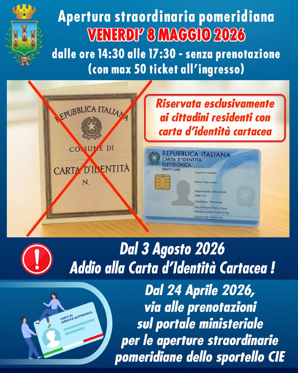 Cie Cisterna apertura Anagrafe