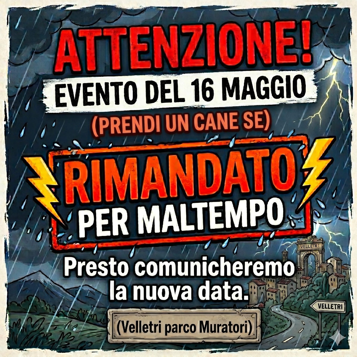Evento Velletri cani rimandato_loc