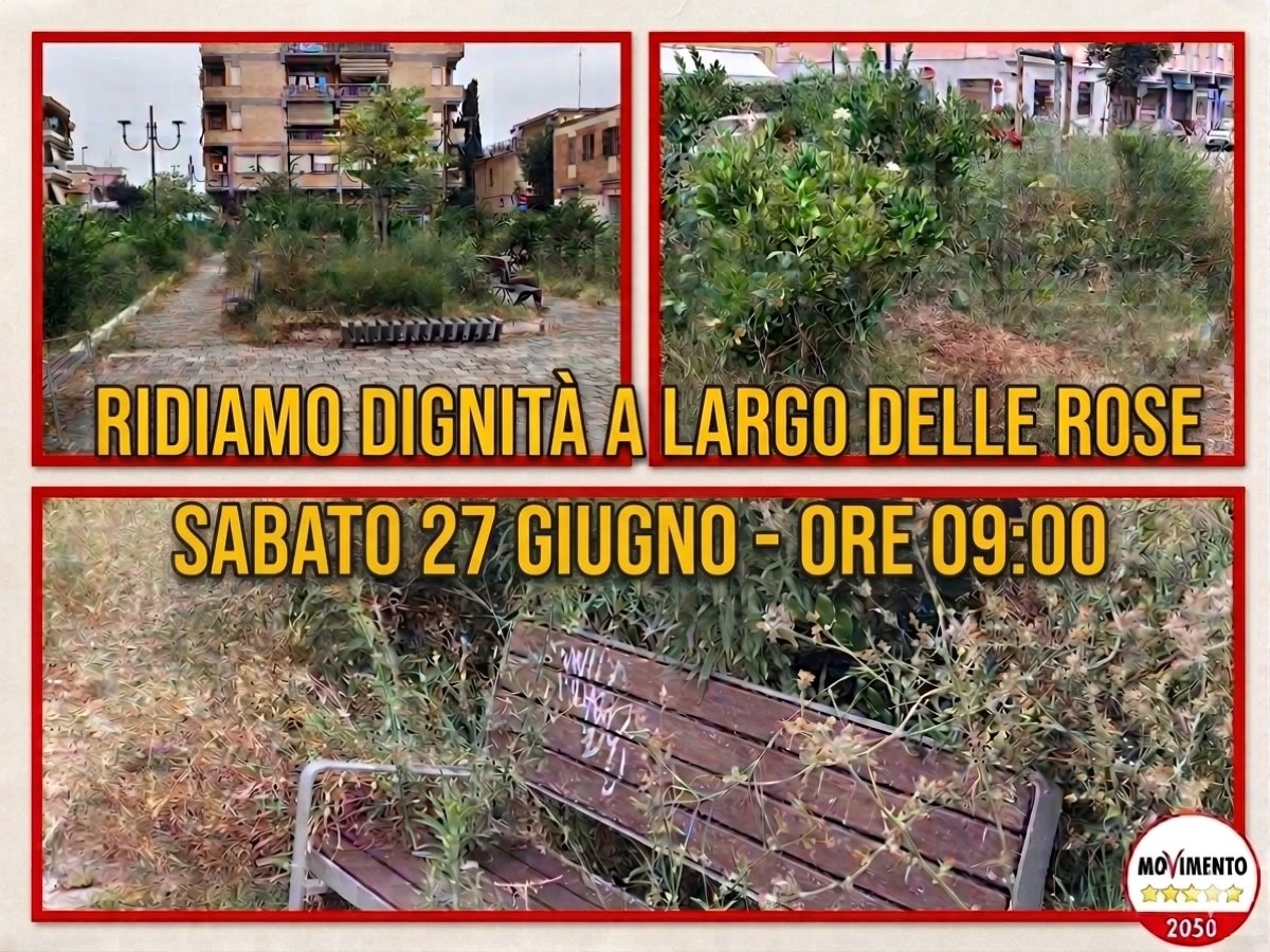 Aprilia - “Largo delle Rose” tra erbacce  e degrado. Pulizia straordinaria dei volontari - 
