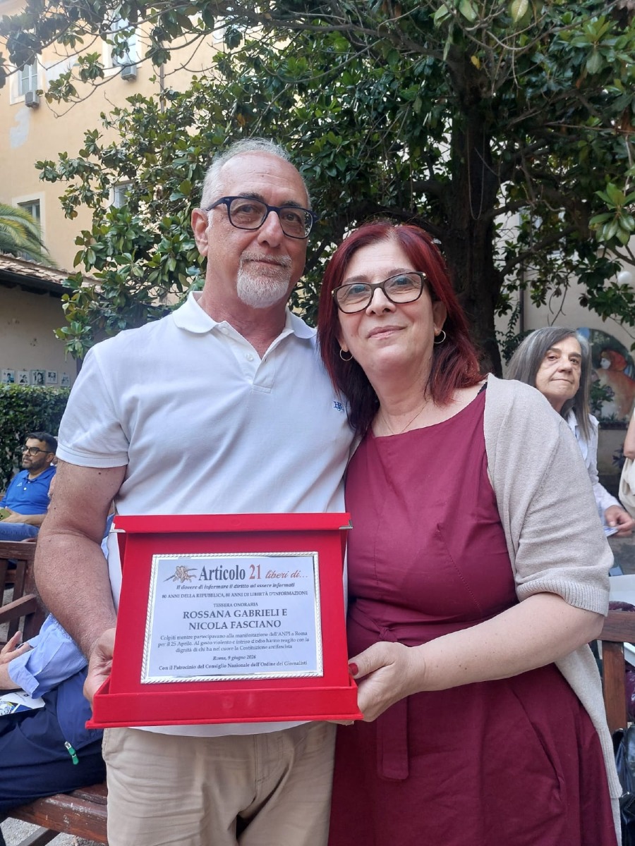 Rossana Gabrieli - riconoscimento da Articolo21 