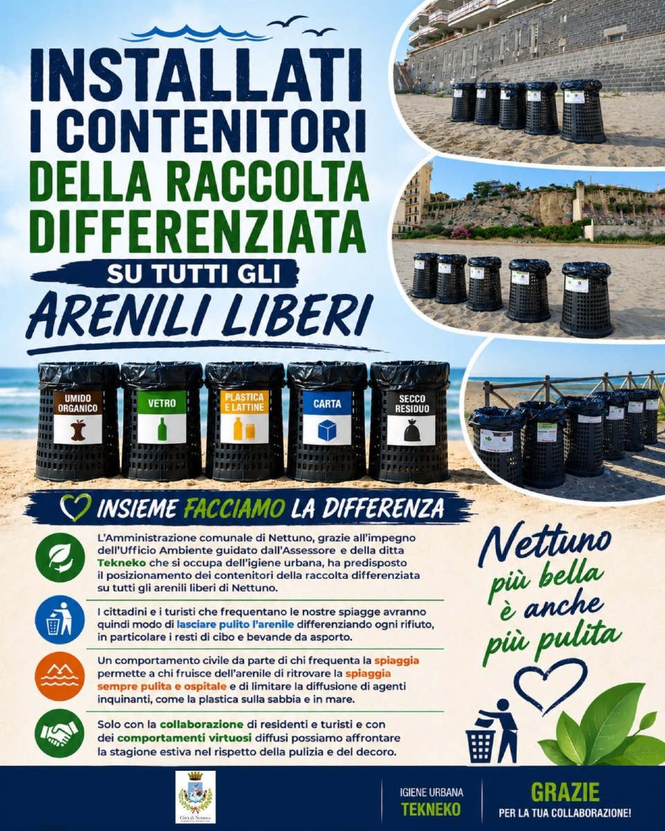 Nettuno - raccolta differenziata sugli arenili liberi