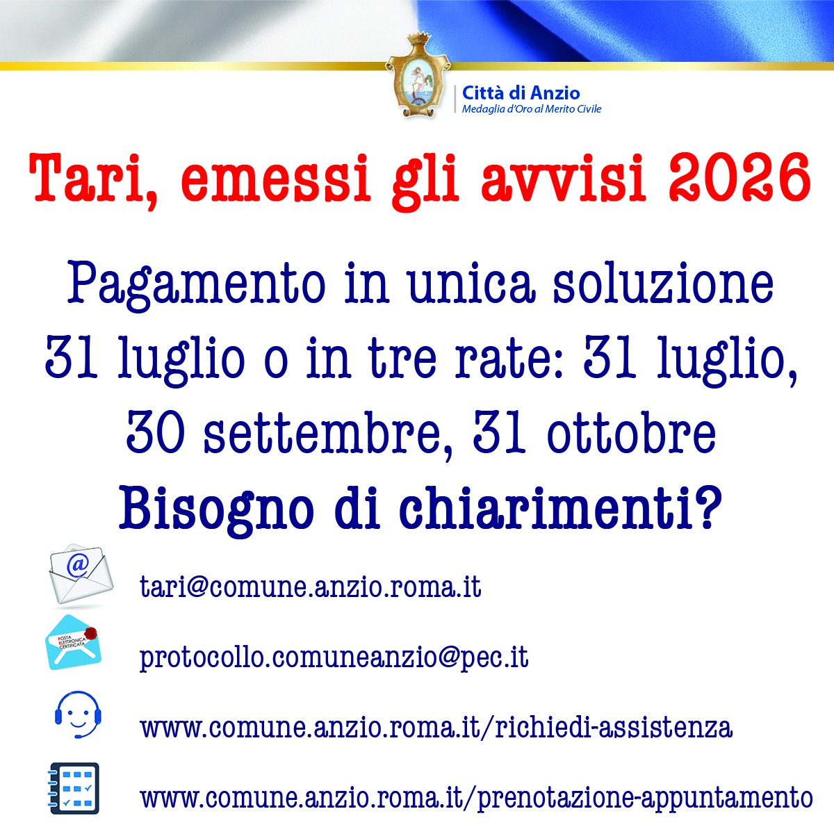 Anzio Avvisi Tari2026