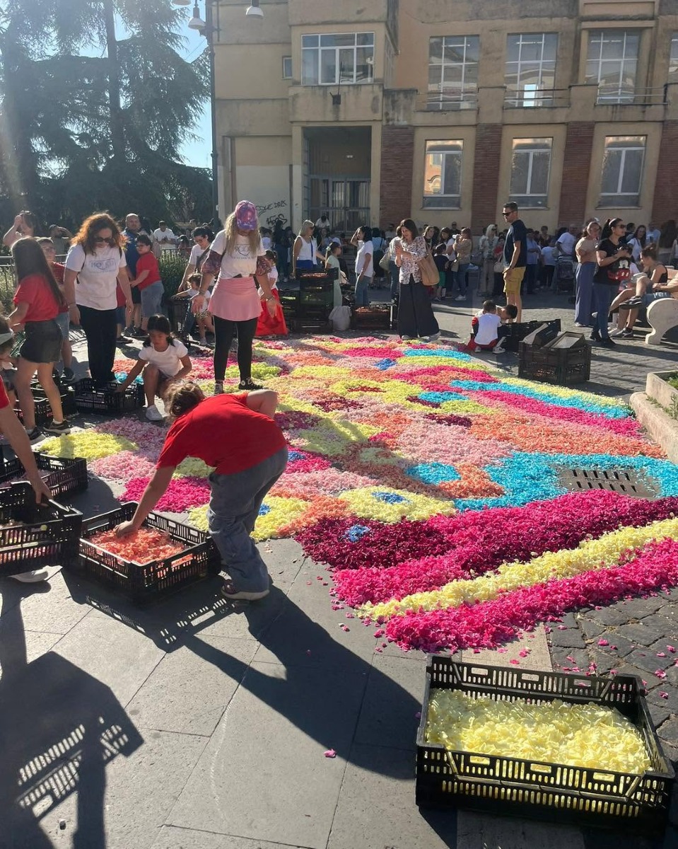 Infiorata Genzano-  la preparazione