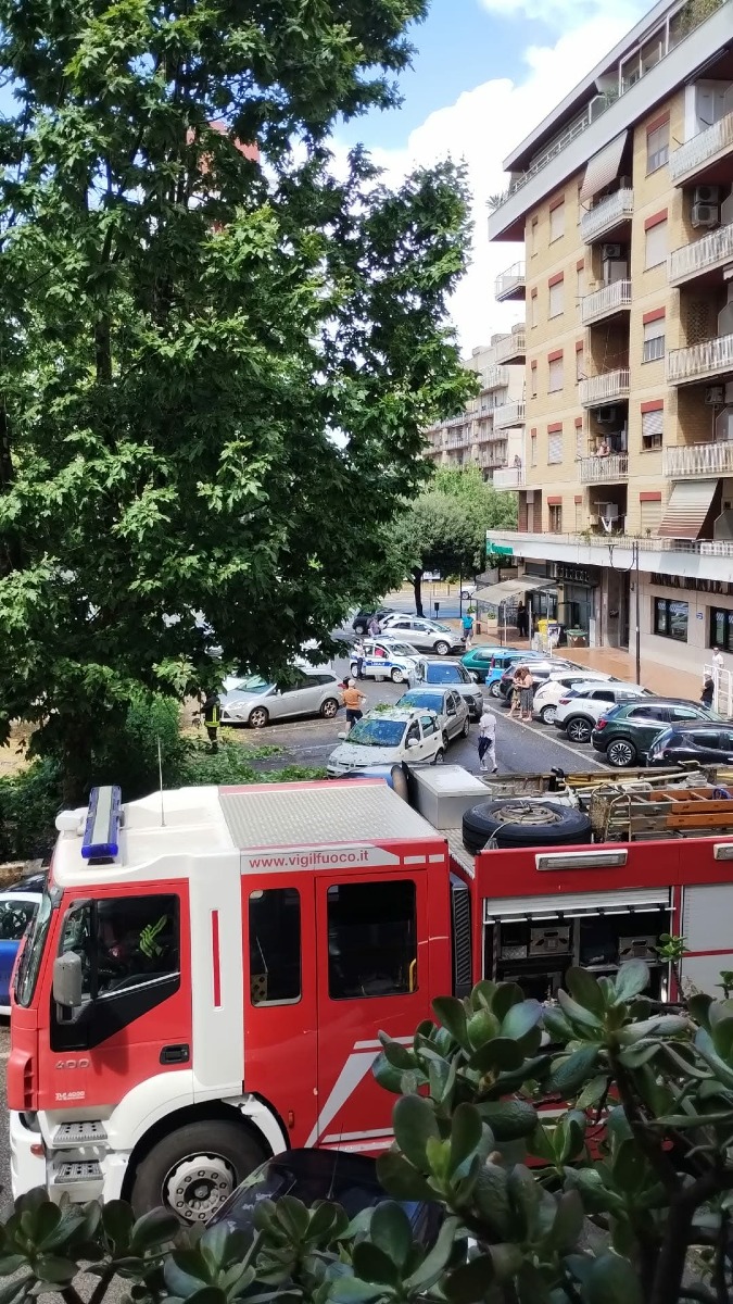 Aprilia - Piazza Don Luigi Sturzo. Albero crolla sulle auto