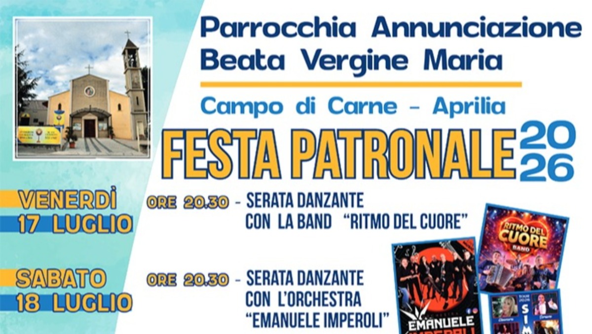 Aprilia, festa patronale alla parrocchia di Campo di Carne tra musica, balli e gastronomia. - 