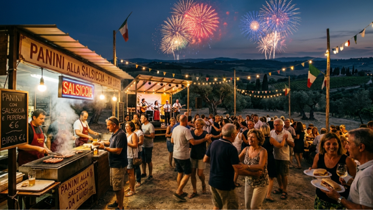 Feste nelle borgate di Aprilia: si chiude a ritmo di musica a Campo di Carne e Selciatella. - Immagine generata con l'AI
