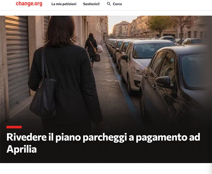 Rete dei Cittadini Aprilia - petizione parcheggi