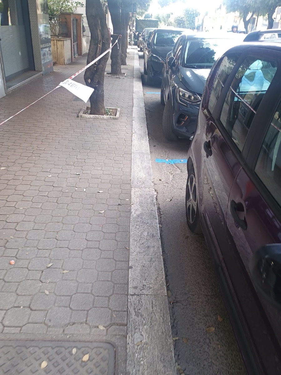 Piazza della Repubblica Aprilia - via strisce blu