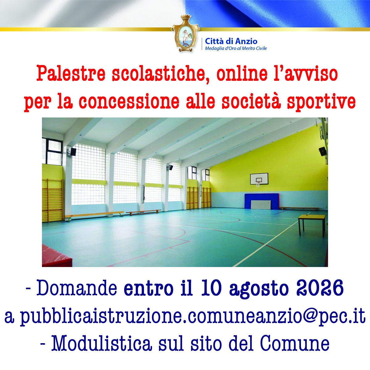 Anzio - avviso Palestre scolastiche