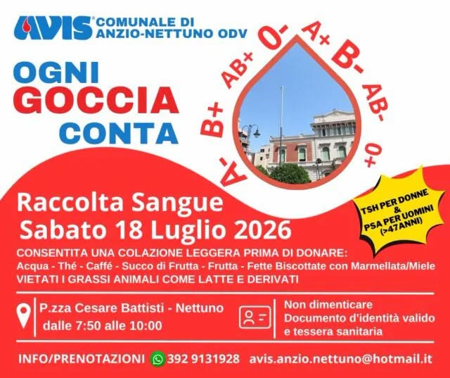 Raccolta sangue Nettuno - locandina