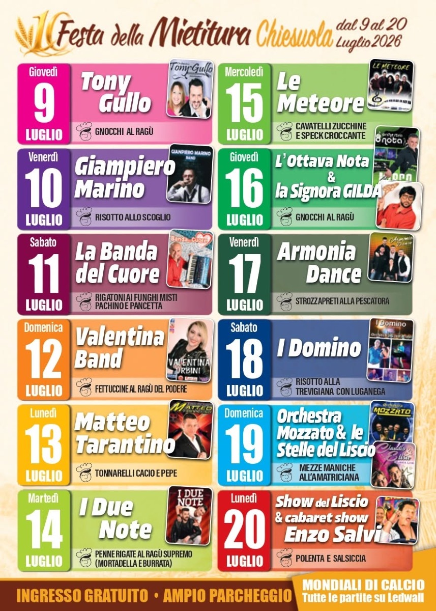 Festa Mietitura Chiesuola_programma 2026
