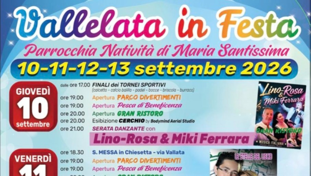 Aprilia - "Vallelata in Festa", programma e menù di ogni serata - 