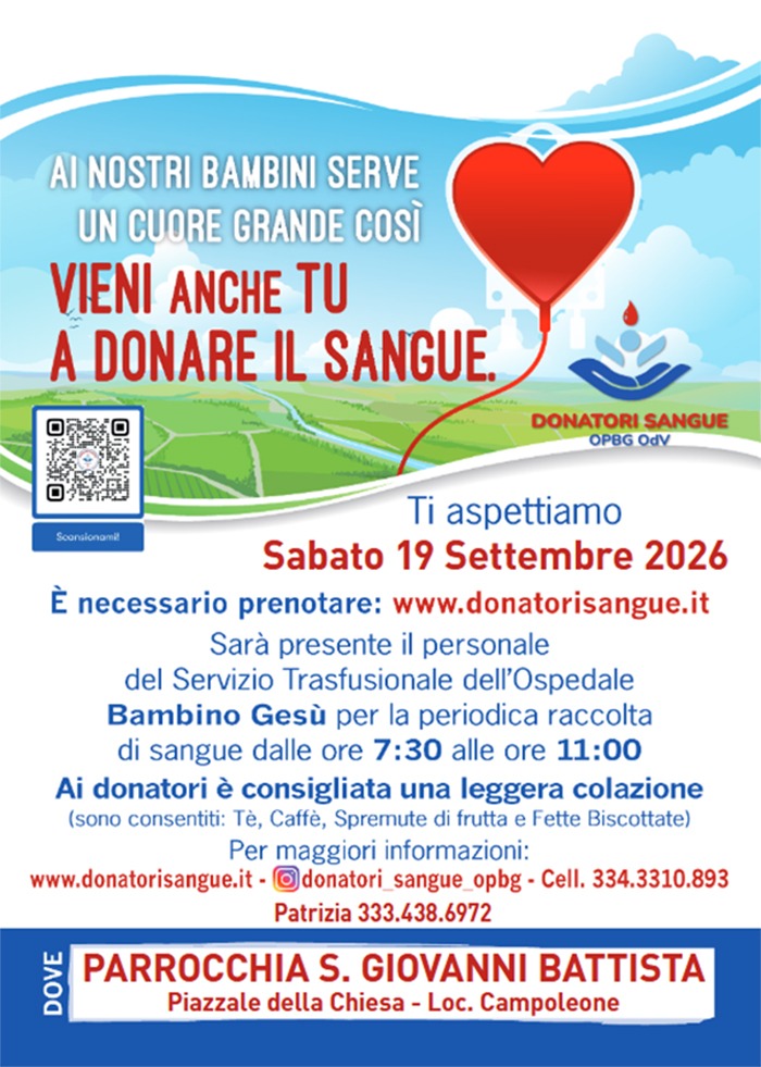 Raccolta Sangue Campoleone_Settembre 2026