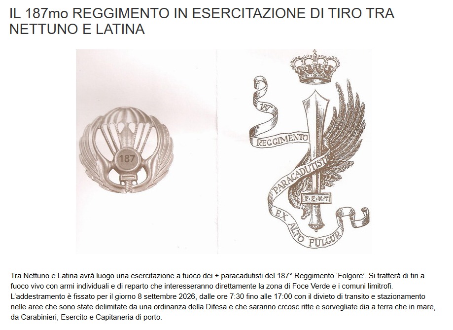 Esercitazione Nettuno_Latina