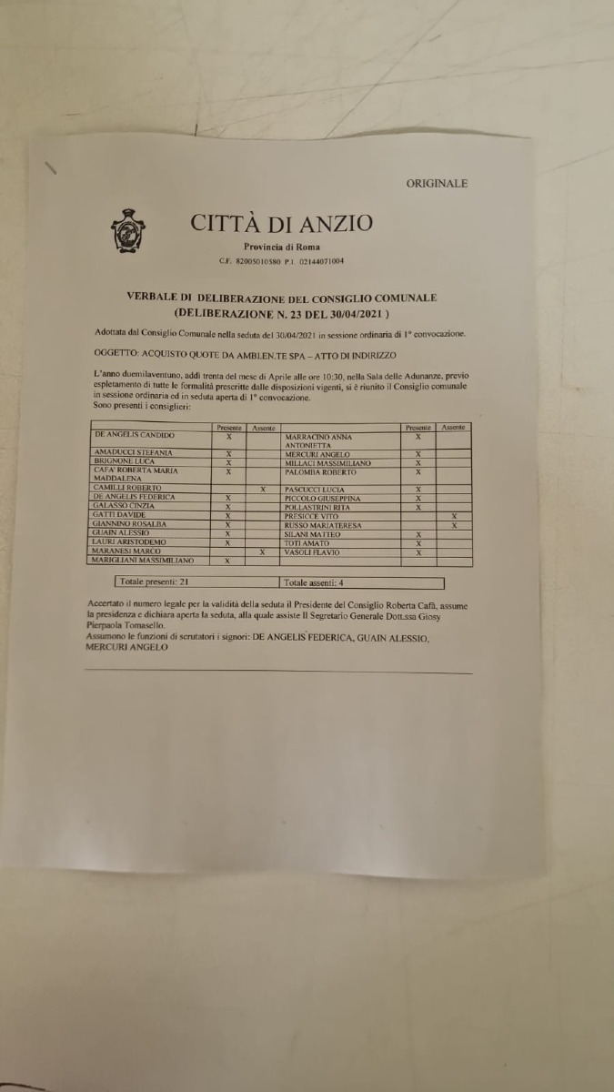 verbale Anzio rifiuti