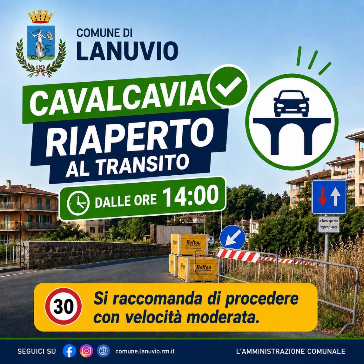 Lanuvio - riapertura cavalcavia