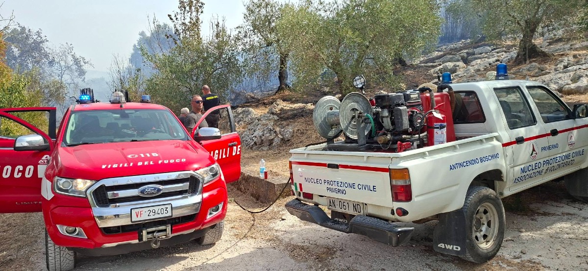 Incendi tra Priverno e Sezze - Protezione Civile